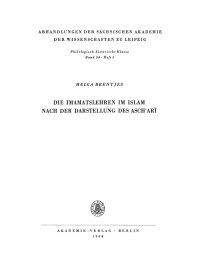 Titelbild: Die Imamatslehren im Islam nach der Darstellung des Asch'arī 1st edition 9783112742709