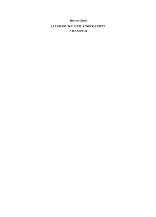 Cover image: Allgemeine und angewandte Phonetik 5th edition 9783112742846