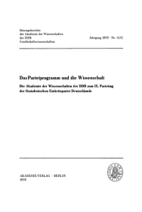 Cover image: Das Parteiprogramm und die Wissenschaft 1st edition 9783112743706