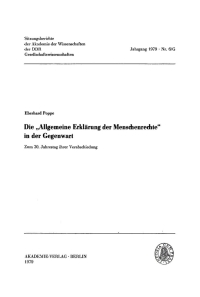 صورة الغلاف: Die „Allgemeine Erklärung der Menschenrechte“ in der Gegenwart 1st edition 9783112744185