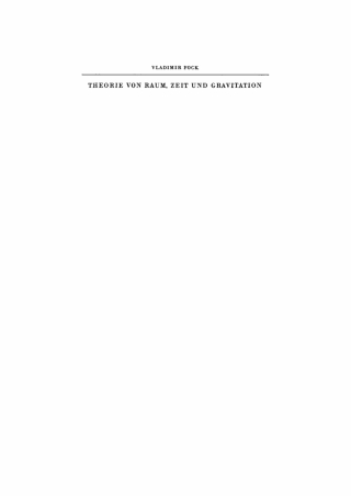 Cover image: Theorie von Raum, Zeit und Gravitation 1st edition 9783112744581
