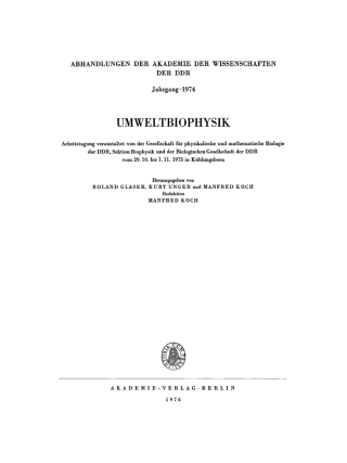 Cover image: Umweltbiophysik 1st edition 9783112745243