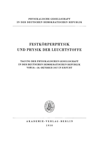 Cover image: Festkörperphysik und Physik der Leuchtstoffe 1st edition 9783112746400