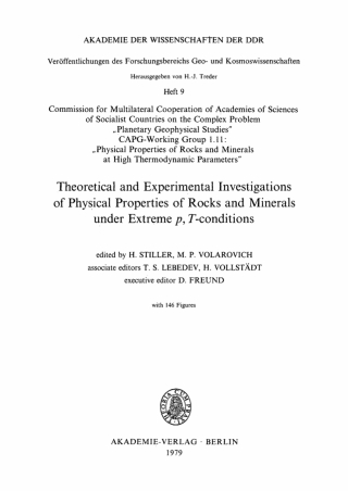 Imagen de portada: Theoretical and Experimental Investigations of Physical Properties of Rocks and Minerals under Extreme p, T-conditions 1st edition 9783112747940