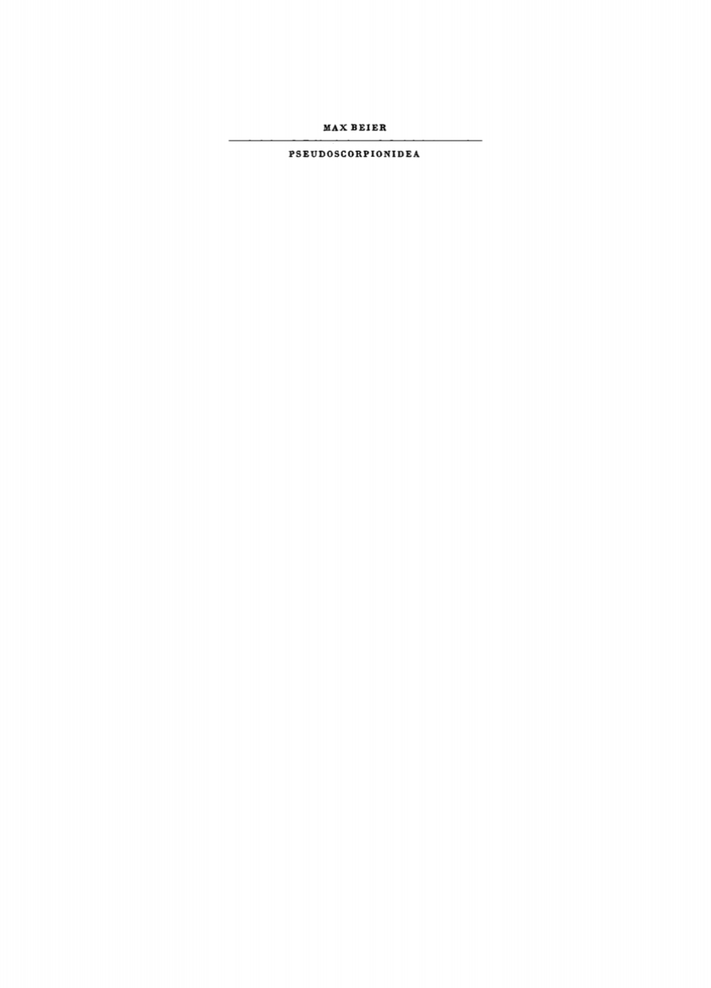 Ordnung Pseudoscorpionidea (Afterskorpione) 1st Edition