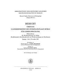 Imagen de portada: Bericht über das 9. Ländertreffen des Internationalen Büros für Gebirgsmechanik 1st edition 9783112748787