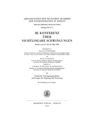 Cover image: III. Konferenz über nichtlineare Schwingungen, Berlin vom 25. bis 30. Mai 1964 1st edition 9783112748848