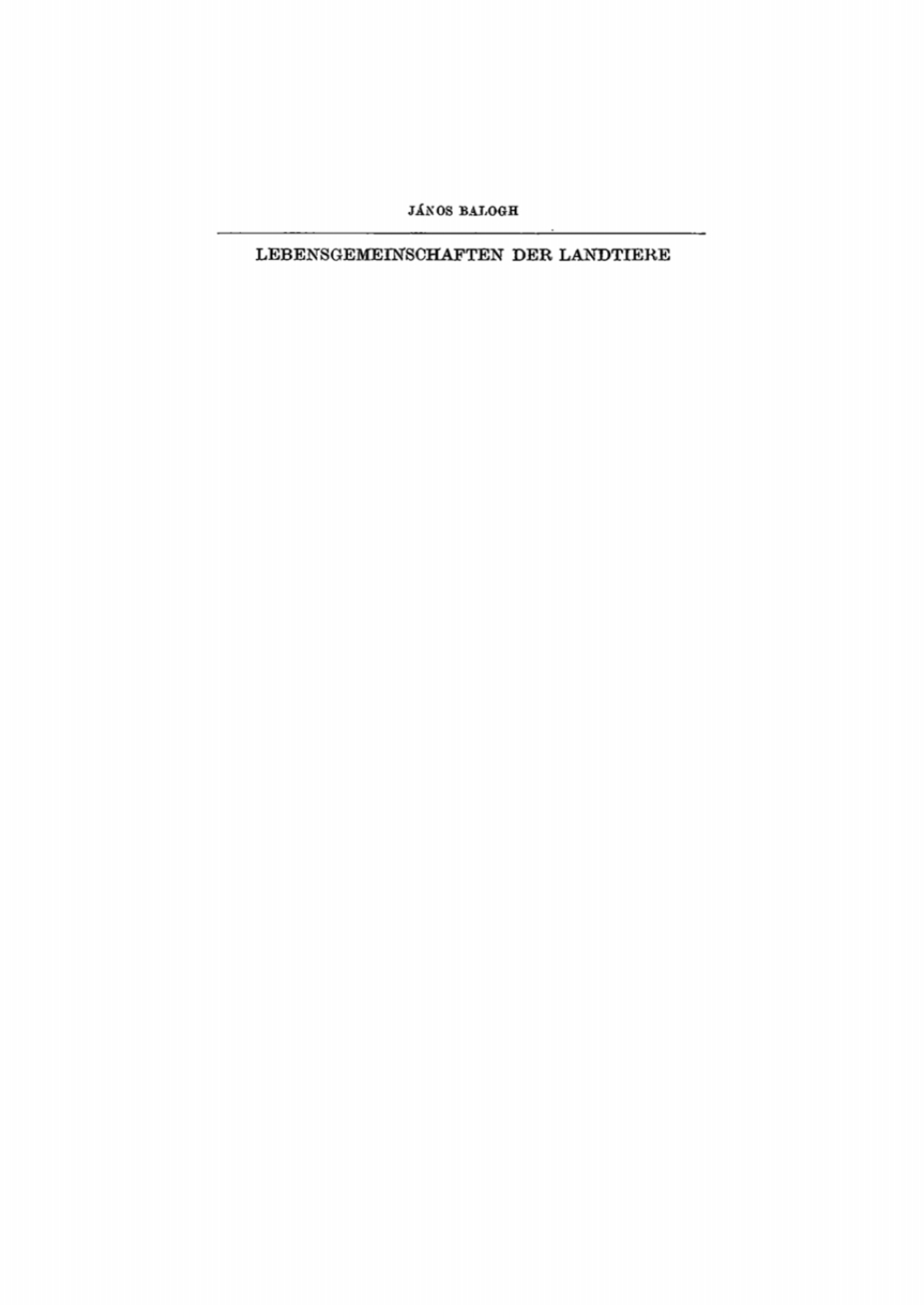 Lebensgemeinschaften der Landtiere Ihre Erforschung unter besonderer Berücksichtigung der zoozönologischen Arbeitsmethoden 2nd Edition