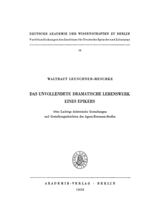 Titelbild: Das unvollendete dramatische Lebenswerk eines Epikers 1st edition 9783112750049