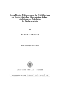 表紙画像: Ionosphärische Driftmessungen im E-Schichtniveau am Geophysikalischen Observatorium Collm – ein Beitrag zur Zirkulation der Hochatmosphäre 1st edition 9783112750520