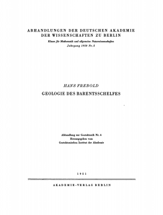 Cover image: Geologie des Barentsschelfes 1st edition 9783112751909