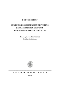 Cover image: Festschrift zur Feier des 125jährigen Bestehens der Sächsischen Akademie der Wissenschaften zu Leipzig 1st edition 9783112753088