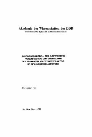 Immagine di copertina: Zustandsraummodell des Elektroenergieverbundsystems zur Untersuchung des Spannungsblindleistungsverhaltens bei Spannungsregelvorgängen 1st edition 9783112753507