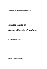 Omslagafbeelding: Selected Topics on Number-Theoretic Transforms 1st edition 9783112753521