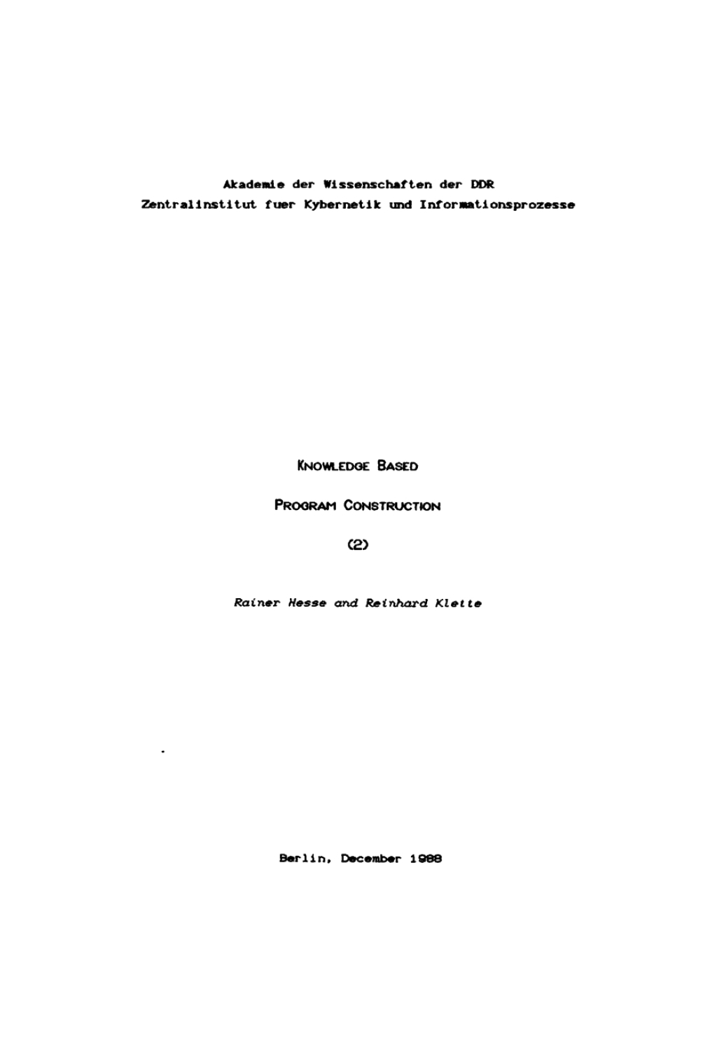 Knowledge Based Program Construction II - 1st Edition (eBook)