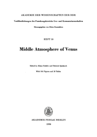 表紙画像: Middle Atmosphere of Venus 1st edition 9783112754160