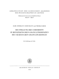 Omslagafbeelding: Die Stellung des Cordierits in metatektischen Granulitderivaten des sächsischen Granulitgebirges 1st edition 9783112755549