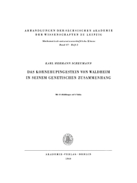 Cover image: Das Kornerupingestein von Waldheim in seinem genetischen Zusammenhang 1st edition 9783112755563