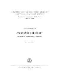 Cover image: „Tyrannei der Erde“ 1st edition 9783112755624