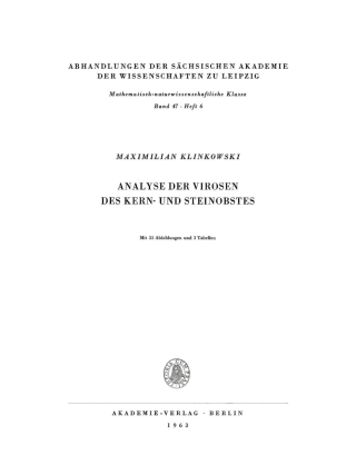Cover image: Analyse der Virosen des Kern- und Steinobstes 1st edition 9783112755686