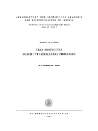 Cover image: Über Proteolyse durch intrazelluläre Proteasen 1st edition 9783112755709