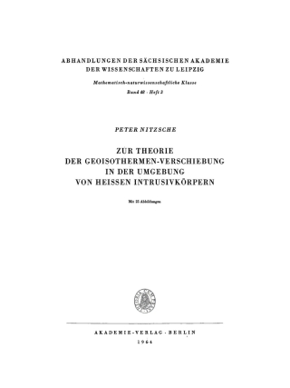 Immagine di copertina: Zur Theorie der Geoisothermen-Verschiebung in der Umgebung von heissen Intrusivkörpern 1st edition 9783112755723