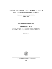 Cover image: Probleme der operativen Skoliosenbehandlung 1st edition 9783112755761