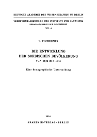 Cover image: Die Entwicklung der sorbischen Bevölkerung von 1832 bis 1945 1st edition 9783112756683