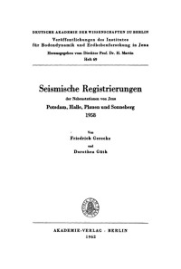 Imagen de portada: Seismische Registrierungen der Nebenstationen von Jena 1st edition 9783112756829