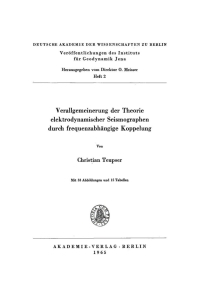 Cover image: Verallgemeinerung der Theorie elektrodynamischer Seismographen durch frequenzabhängige Koppelung 1st edition 9783112757345