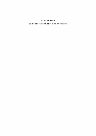 Cover image: Der Gottschedkreis und Russland 1st edition 9783112758502