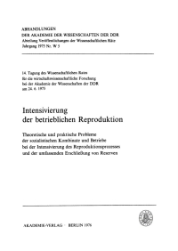 Immagine di copertina: Intensivierung der betrieblichen Reproduktion 1st edition 9783112758984