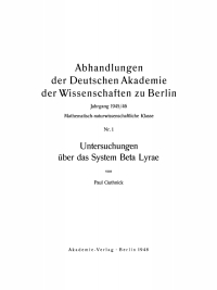 صورة الغلاف: Untersuchungen über das System Beta Lyrae 1st edition 9783112759066