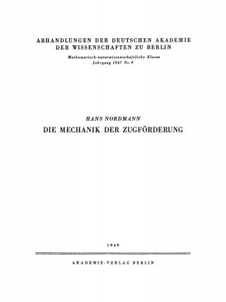 Cover image: Die Mechanik der Zugförderung 1st edition 9783112759165