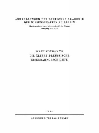 صورة الغلاف: Die ältere preussische Eisenbahngeschichte 1st edition 9783112759349