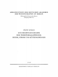 Imagen de portada: Zur Rechtsgeschichte der Territorialgewässer: Reede, Strom und Küstengewässer 1st edition 9783112759486