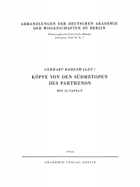 Titelbild: Köpfe von den Südmetopen des Parthenon 1st edition 9783112759608