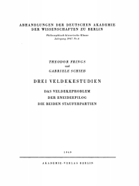 Cover image: Drei Veldekestudien 1st edition 9783112759745