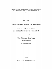 Omslagafbeelding: Meteorologische Studien im Mittelmeer 1st edition 9783112760123