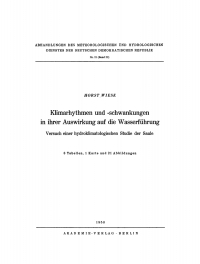 Cover image: Klimarhythmen und -schwankungen in ihrer Auswirkung auf die Wasserführung 1st edition 9783112760222