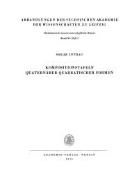 Cover image: Kompositionstafeln quaternärer quadratischer Formen 1st edition 9783112760543