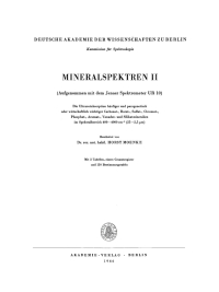 Titelbild: Die Ultrarotabsorption häufiger und paragenetisch oder wirtschaftlich wichtiger Carbonat-, Borat-, Sulfat-, Chromat-, Phosphat-, Arsenat-, Vanadat- und Silikatmineralien im Spektralbereich 400–4000 cm hoch minus 1 (25–2,5 μm) 1st edition 9783112760642