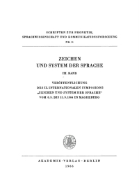 Cover image: Zeichen und System der Sprache. Band 3 1st edition 9783112761168