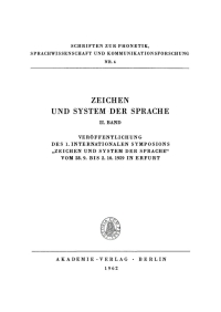 Imagen de portada: Zeichen und System der Sprache. Band 2 1st edition 9783112761243