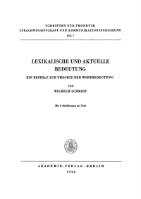 Immagine di copertina: Lexikalische und aktuelle Bedeutung 1st edition 9783112761526