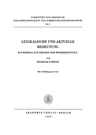 Cover image: Lexikalische und aktuelle Bedeutung 1st edition 9783112761526