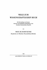 Cover image: Wege zum wissenschaftlichen Buch 1st edition 9783112762684