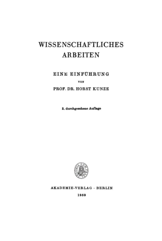 Cover image: Wissenschaftliches Arbeiten 2nd edition 9783112762707