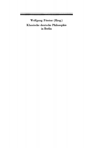 Cover image: Klassische deutsche Philosophie in Berlin 1st edition 9783112762967