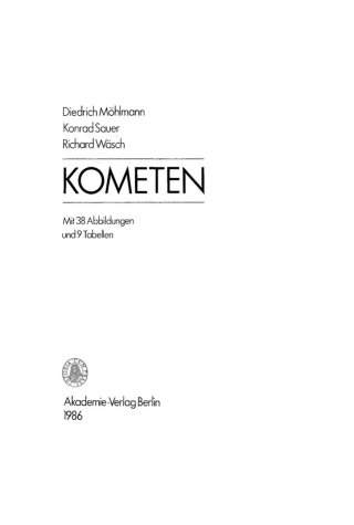 Imagen de portada: Kometen 1st edition 9783112763025